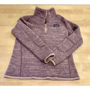 Patagonia Sweatshirt Kids Small 7-8 Pink Better Sweater 1/4 Zip Fleece Pullover